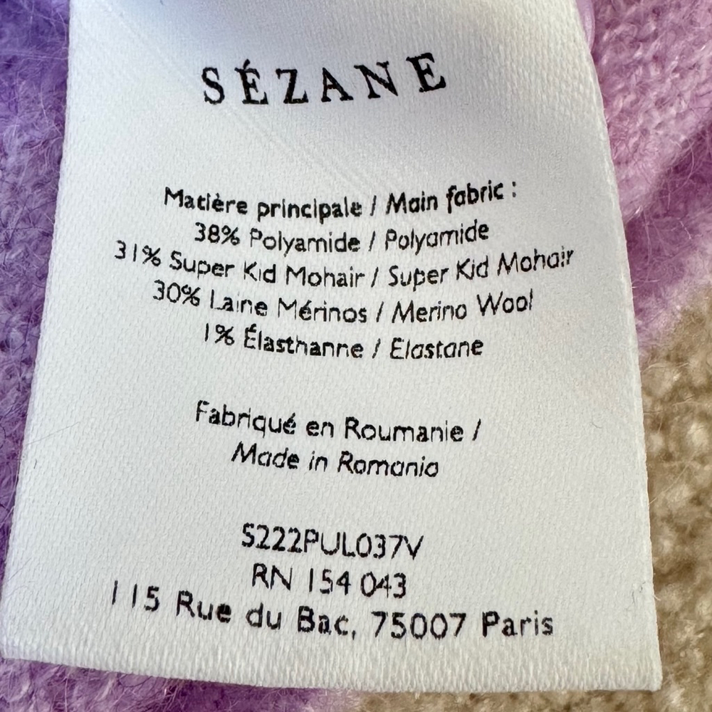 Sézane Leon sweater in lilac, Small - Picture 8 of 9